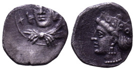 CILICIA. Uncertain. 4th century BC. Obv: Head of Herakles facing slightly left, wearing lion skin headdress. Rev: Head of Aphrodite left, wearing an o...