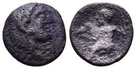 KINGS of MACEDON. Alexander III 'the Great'. 336-323 BC ? AR Obol. Obv: Head of Herakles to right, wearing lion skin headdress. Rev: AΛEΞANΔPOY. Zeus ...