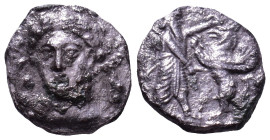 CILICIA. Uncertain. 4th century BC. Obv: Laureate head of female facing slightly left. Rev: Persian king or hero, wearing kidaris and kandys, bow in c...