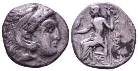 KINGS of MACEDON. Antigonos I Monophthalmos 320-301 BC. In the name and types of Alexander III. Struck circa 310-301 BC. AR Drachm. Lampsakos. Obv: He...
