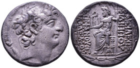 SELEUKID KINGDOM. Philip Philadelphos. AR Tetradrachm. Antioch on the Orontes, 93-83 BC. Obv: Diademed head right. Rev: Zeus seated left, holding wrea...