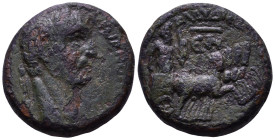SYRIA. Seleucis and Pieria. Balanea (as Leucas-Claudia). Trajan, 98-117. Æ Diassarion CY 55 = 101/2 or 107/8. Obv: ΑΥ ΚΑΙ ΝΕΡ ΤΡΑΙΑΝΟϹ ϹΕ ΓΕΡ ΔΑ Laure...