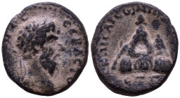 CAPPADOCIA. Caesarea. Lucius Verus, 161-169. Obv: Laureate head of Lucius Verus, right. Rev: Mount Argaeus with tall conical top. Æ 21mm, 7,65g