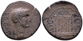 GALATIA. Koinon of Galatia. Claudius, 41-54. Uncertain mint. Annius Afrinus, magistrate. Obv: KAICAP Laureate head right. Rev: ЄΠI AΦPINOY Hexastyle t...