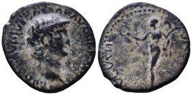 THRACE. Uncertain mint of Thrace. Nero, 54-68. Obv: NERO CLAVDIVS CAESAR AVG GERM P M TR Laureate head of Nero, right. Rev: VICTORIA AVGVSTI Victory s...