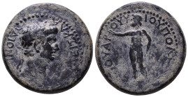 PHRYGIA. Cotiaeum. Claudius, 41-54. Kl. Varos, magistrate. Obv: KOTIAEIΣ KΛAYΔION KAIΣAPA Laureate head right. Rev: EΠI OYAPOY YIOY ΠOΛEΩΣ Zeus standi...