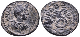 PHRYGIA. Hierapolis. Caracalla, 198-217. Obv: A(V) K M A ANTΩΝEΙΝΟC Laureate draped and cuirassed (seen from rear) bust right. Rev: ΙEΡΑΠΟΛEΙΤΩΝ ΝEΩΚ ...