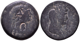 SYRIA. Laodicea ad Mare. Trajan, 98 - 117. Obv: ΥΤΟΚΡ ΝΕΡ ΤΡΑΙΑΝΟϹ ΑΡΙϹΤ ΚΑΙϹ ϹΕΒ ΓΕΡ ΔΑΚ ΠΑΡ Laureate head of Trajan, right, with drapery on left. Sh...