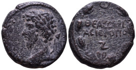 CYRRHESTICA. Hierapolis. Lucius Verus, 161-169. Obv: ΑΥΤ(Ο) ΚΑΙ Λ ΑΥ(ΡΗΛ) ΟΥΗΡΟϹ Laureate head left. Rev: ΘƐΑϹ ϹΥΡΙΑϹ IЄPOΠO Z below; all withn laurel...