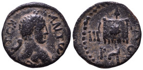MESOPOTAMIA. Rhesaena. Caracalla, 198-217. Obv: Uncertain legend. Laureate, draped and cuirassed bust of Caracalla to right. Rev: III C retrograde, P,...