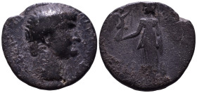 CILICIA. Pompeiopolis. Nero, 54-68. Obv: ΝΕΡΩΝ ΚΑΙΣΑΡ ΣΕΒΑΣΤΟΣ Bare head of Nero, right. Rev: ΠΟΜΠΗΙΟΠΟΛΕΙΤΩΝ Uncertain legend. Athena, standing, left...