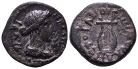 AEOLIS. Myrina. Pseudo-autonomous issue. Time of the Antonines, 138-192. Obv: ΜVΡΙΝΑΙΩΝ. Laureate-headed and draped bust of Apollo right, laurel branc...