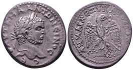 SYRIA. Seleucis and Pieria. Antioch. Caracalla, 198-217. Billon Tetradrachm. Obv: ΑΥΤ Κ Μ Α ΑΝΤΩΝΕΙΝΟϹ ϹΕΒ Laureate head of Caracalla, right. Rev: ΔΗΜ...