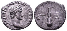 CAPPADOCIA. Caesarea. Hadrian, 117-138. AR Hemidrachm. Obv: AVTO KAIC TPAI AΔPIANOC CЄBACT. Laureate head right, with slight drapery. Rev: ЄT Δ Club f...
