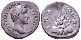 CAPPADOCIA. Caesarea. Antoninus Pius, 138–161. AR Drachm. Obv: AYTOKP ANTωNEINOC CEBACTOC Laureate head right. Rev: YΠATOC B, agalma of Mount Argaeus,...