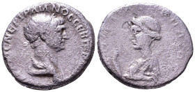 CAPPADOCIA. Caesarea. Trajan, 98-117. AR Didrachm. Obv: AΥΤΟΚΡ ΚΑΙC ΝΕΡ ΤΡΑΙΑΝΟC CΕΒ ΓΕΡΜ ΔΑΚ Laureate and draped bust of Trajan to right, seen from r...