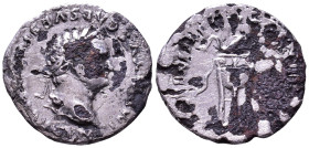 Domitian, 81-96. Fourrée Denarius. 'Atonement' series. Rome, 81. Obv: IMP CAES DOMITIANVS AVG P M Laureate head right. Rev: TR P COS VII DES VIII P P ...
