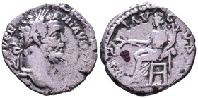 Septimius Severus, 193-211. AR Denarius. Obv: L SEPT SEV PERT AVG IMP III Head of Septimius Severus, laureate, right. Rev: PACI AVGVSTI Pax, draped, s...