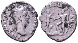 Commodus, 177-192. AR Denarius. Rome. Obv: L AEL AVREL COMM AVG P FEL Laureate head right. Rev: PROVIDENTIAE AVG Hercules on right, standing left, foo...