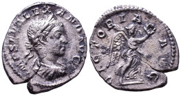 Severus Alexander, 222-235. AR Denarius. Antioch. Obv: IMP SEV ALEXAND AVG Laureate, draped and cuirassed bust of Severus Alexander to right. Rev: VIC...