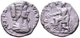 Julia Domna. Augusta, 193-211. AR Denarius. Rome. Obv: IVLIA AVGVSTA Draped bust to right. MATER DEVM Cybele seated to left on throne between two lion...