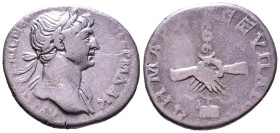 CAPPADOCIA. Caesarea. Trajan, 98-117. AR Drachm. Obv: ΑΥΤΟΚΡ ΚΑΙϹ ΝΕΡ ΤΡΑΙΑΝΟϹ ϹΕΒ ΓΕΡΜ ΔΑΚ Laureate and draped bust of Trajan, right, seen from rear....