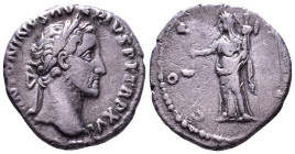 Antoninus Pius, 138-161. AR Denarius. Rome, 153-154. Obv: ANTONINVS AVG PIVS P P TR P XVII Laureate head to right. Rev: COS IIII Vesta standing left w...
