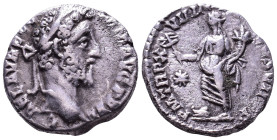 Commodus, 177-192. AR Denarius. Rome, 192. Obv: L AEL AVREL COMM AVG P FEL Laureate head of Commodus to right. Rev: P M TR P XVII IMP VIII COS VII P P...