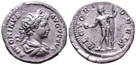 Caracalla, 198-217. AR Denarius. Rome, 199-200. Obv: ANTONINVS AVGVSTVS Laureate, draped and cuirassed bust right. Rev: RECTORI ORBIS Sol standing fro...