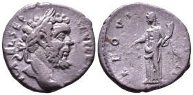 Septimius Severus, 193-211. AR Denarius. Alexandria. Obv: L SEPT SEV AVG IMP XI PART MAX Laureate head right. Rev: AEQVITATI AVGG Aequitas standing le...