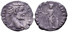 Clodius Albinus, 193-197. AR Denarius. Rome. Obv: D CLOD SEPT ALBIN CAES Bare head right. Rev: MINER PACIF COS II Minerva standing left, holding branc...