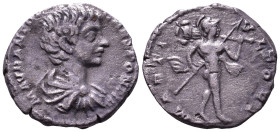 Geta, 198-209. AR Denarius. Laodicea ad Mare. Obv: P SEPTIMIVS GETA CAES Bare-headed, draped and cuirassed bust right. Rev : MARTI VICTORI Mars advanc...