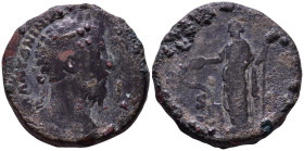 Marcus Aurelius, 161-180. Æ Sestertius. Rome, 168-169. Obv: M ANTONINVS AVG TR P XXIII Head of Marcus Aurelius, laureate, right. Rev: SALVTI AVG COS I...