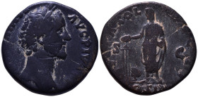 Antoninus Pius, 138-161. Æ Sestertius. Rome, 157-159. Obv: ANTONINVS AVG PIVS PP Laureate head right. Rev: VOTA SOL DEC II COS IIII (in ex.) S C in fi...