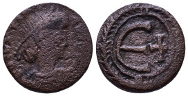 Justinian I, 527-565. Æ 12mm, 1,44g