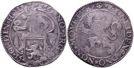 Netherlands. Holland. Lion Dollar or Leeuwendaalder. 1589 ? Obv: MO NO ARG ORDIN HOL Knight standing left, head right, holding up garnished coat-of-ar...