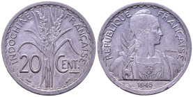 French Indochina French colony 1945. 20 Cents Aluminium 27mm, 2,22g