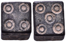 Byzantine Bronze Weight/Dice, engraved eye patterns 13mm, 14,76g