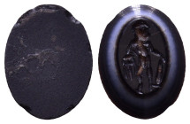 Roman Intaglio Gem. Hercules holds a club and a lion skin. 9mm, 0,17g