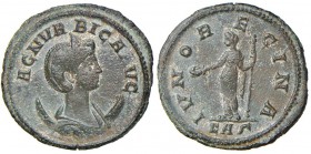 Magnia Urbica (moglie di Carino) Antoniniano - Busto a d. - R/ Giunone stante a s. - RIC 541 AE (g 2,75) R
BB+