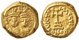 BISANZIO Eraclio (610-641) Solido (Cartagine) Busti diademati di fronte - R/ Croce potenziata - Sear 867; DOC 214 AU (g 4,32)
BB+