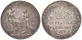 MILANO Repubblica Cisalpina (1797-1802) Scudo A. VIII h 6 - MIR 477 AG (g 23,10) Bella patina delicata
SPL+