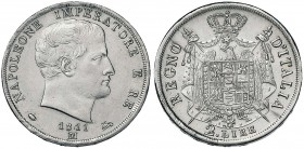 MILANO Napoleone (1804-1814) 2 Lire 1811 Puntali aguzzi - Pag. 37; Mont. 241 AG (g 9,97) R 
SPL+/qFDC