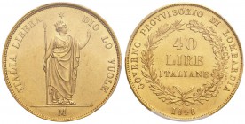 MILANO Governo provvisorio (1848) 40 Lire 1848 - Pag. 211 AU R In slab PCGS “genuine - cleaned - UNC detail” 
SPL