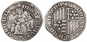 Alfonso I d’Aragona (1442-1458) Carlino con lettera S - MIR 54/6 AG (g 3,52)
qBB