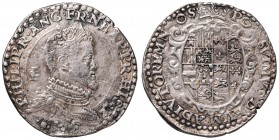 NAPOLI Filippo II (1554-1598) Principe di Spagna (1554-1556) Mezzo ducato - cfr. MIR 160 AG (g 14,57) Porosità, macchie
BB/BB+