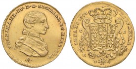 NAPOLI Ferdinando IV (1759-1799) 4 Ducati 1763 IA in monogramma - Magliocca 223 AU (g 5,90) RR 
BB+/qSPL
