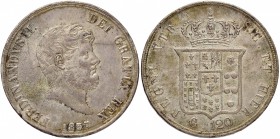 NAPOLI Ferdinando II (1830-1859) Piastra 1857 - Gig. 88 AG (g 27,44) Screpolatura al bordo
qSPL