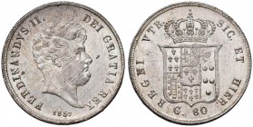 NAPOLI Ferdinando II (1830-1859) Mezza piastra 1857 - Gig. 113 AG (g 13,75) Graffi di conio al D/ 
SPL+