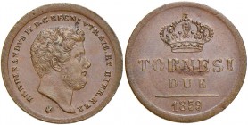 NAPOLI Ferdinando II (1830-1859) 2 Tornesi 1859 - Gig. 263 CU (g 5,65)
qFDC